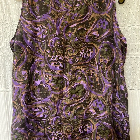 100% silk MICHAEL Kors Embellished Grunge Sleeveless Blouse - Picture 3 of 4